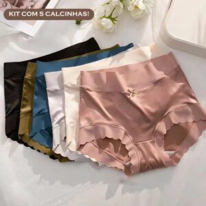 Kit de Calcinhas Lilica em Seda Gelo (5 Unidades) / Antibacterianas, Antiodor e Comfort tecnology!